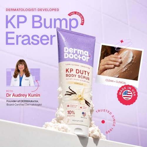 Image of DERMAdoctor KP Bump Eraser Vanilla Body Scrub, Keratosis Pilaris, 4 oz