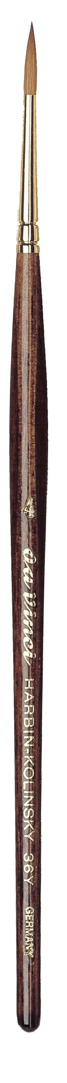 da Vinci Watercolor Series 36Y Paint Brush, Round Harbin Kolinsky Red Sable with Anthracite Hexagonal Handle, Size 4