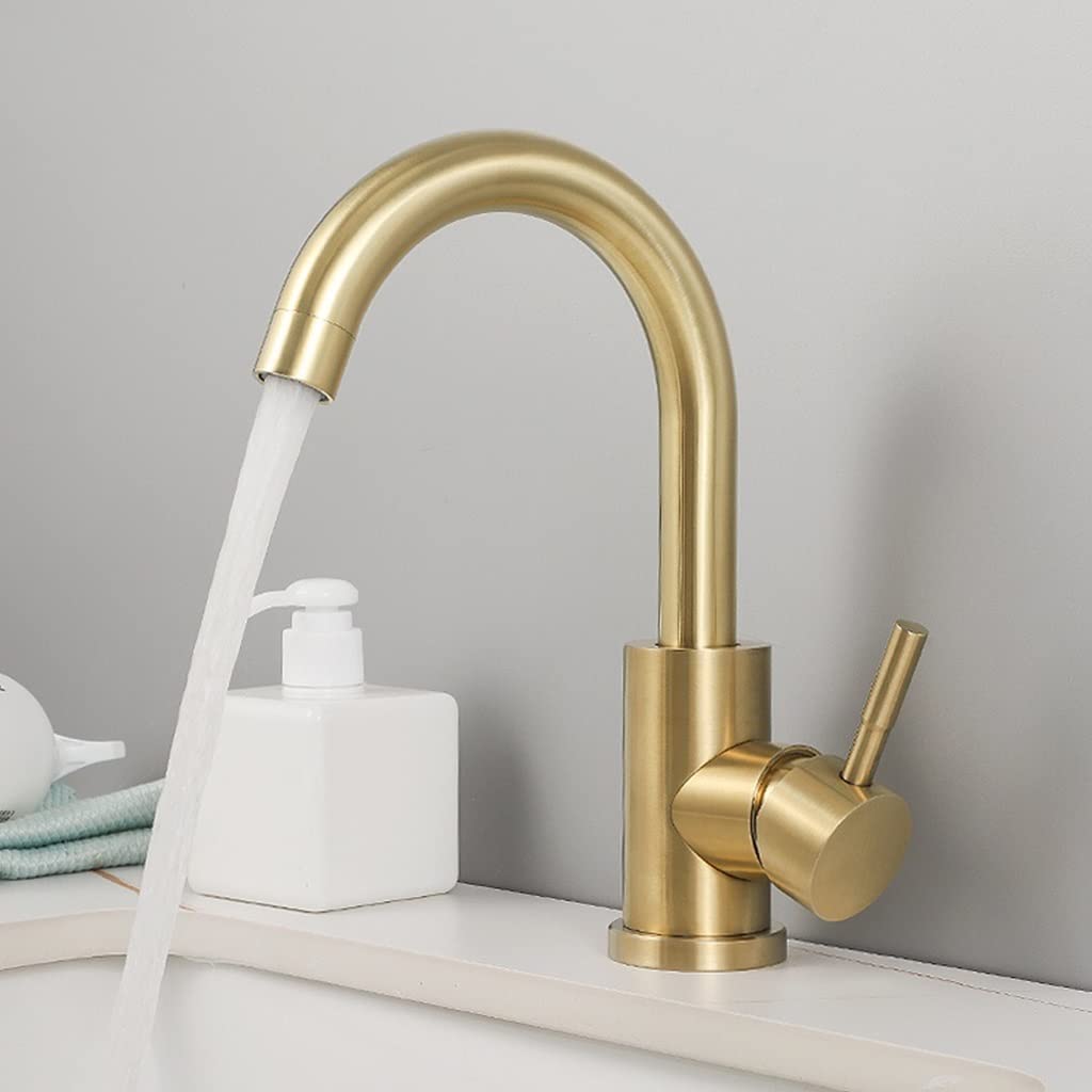 Robinet de lavabo rotatif libre avec mitigeur eau chaude et froide