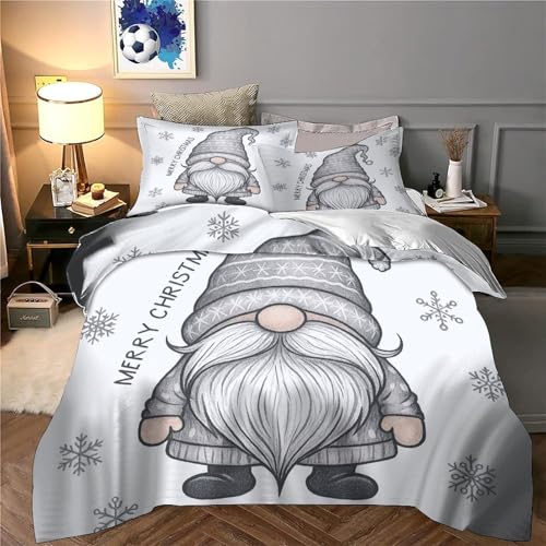 Housse de couette Gnome de Noël double en microfibre de quality supérieure avec zip