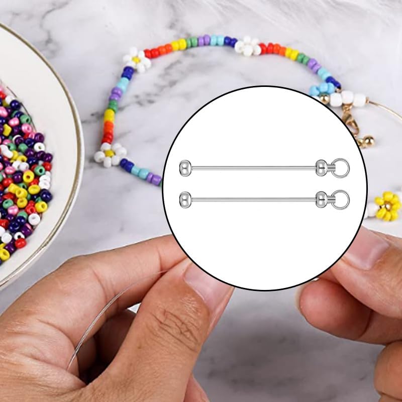 20 Pcs Beadable Keychain Bars Bulk Blank Metal Key Chain BarsBeaded Keychain Pendant Charms Accessories for DIY Crafts Jewelry Making Supplies - Image 3