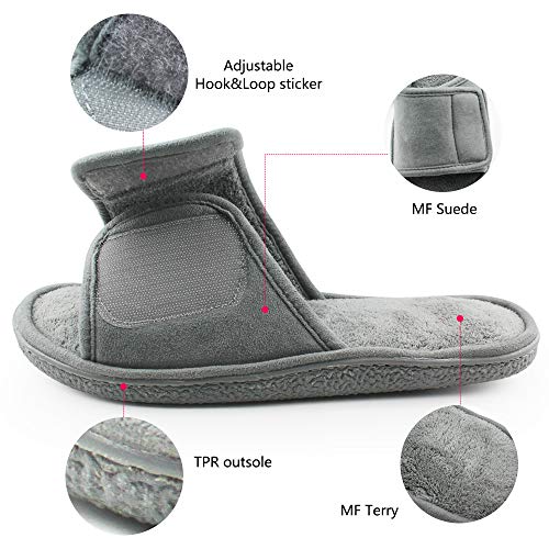 Image of Magtoe Adjustable House Slippers for Men Soft Open Toe Breathable Indoor Slip on Mens Slides Sandals with Memory Foam for Home Bedroom,All Seasons