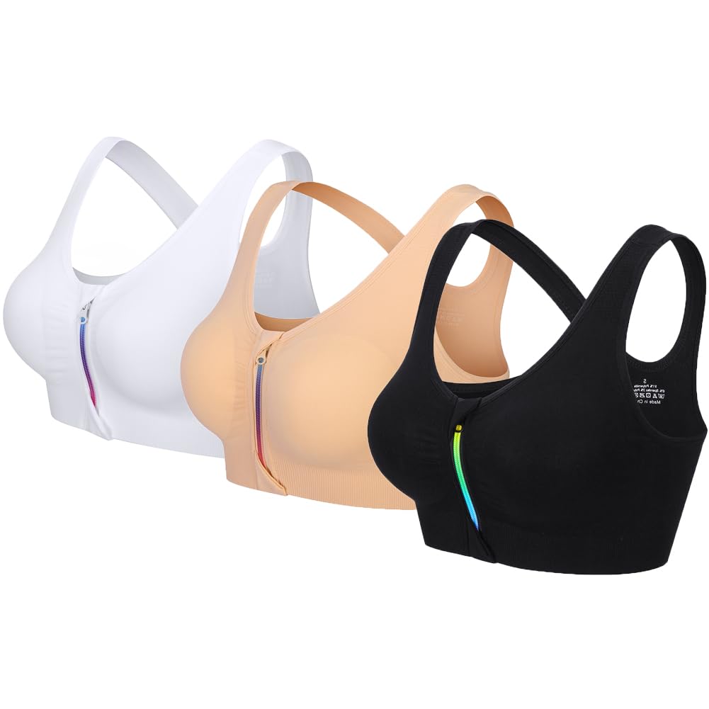Yvette Sujetador Deportivo Alto Impacto Para Mujer, Negro, Talla 80D