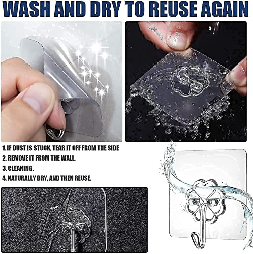Image of AVVIC MART Self Adhesive Magic Sticker Transparent Panel Support Hooks, Strong Wall Hanging Pads for Bathroom & Kitchen, Tissue Towel Rack Sticker, No-Drill Holder for Racks & Shelves(Pack of 10)