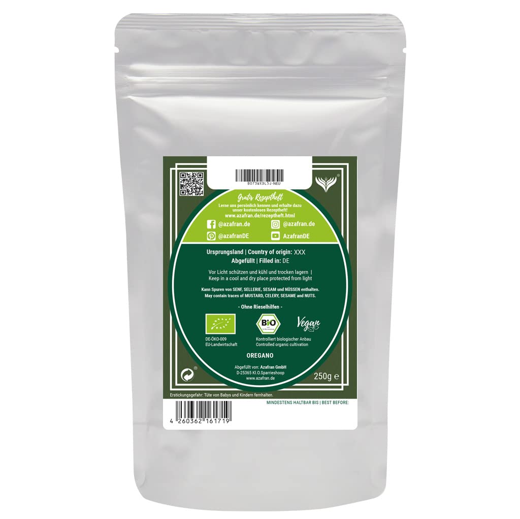 Azafran BIO Oregano getrocknet und gerebelt, echter Dost natürlich ohne Zusatzstoffe 1kg