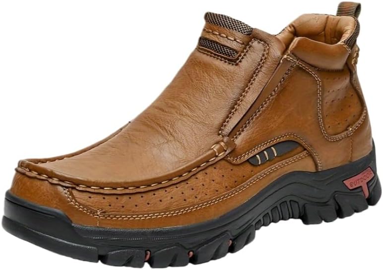 Men's thick-soled high-top casual hiking boots - Large size, comfortable and anti-slip, suitable for all seasons, for daily outdoor hiking and mountain climbing.