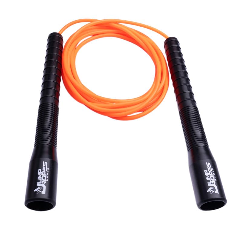 Image of World, Long Handle 4MM | Freestyle Adjustable PVC Skipping Rope for Men | Tangle-Free, Fast-Spinning Jump Rope for Beginners and Trick Training (Orange)