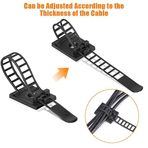 50 Stück Wiederverwendbare Kabelhalter für Autokabel zum Aufhängen an der Wand, zum Organisieren von unordentlichen Kabeln zu Hause, im Büro, auf Festivals, Dekorationen