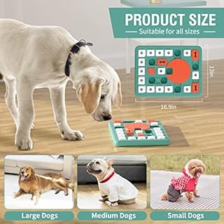 FOXMM Dog Puzzle Toys,Interactive Treat Puzzle Dog Toy for IQ Training & Mental Stimulating,Treat Puzzle Dispensing with Squeaky Design for Large Medium Smart Dogs