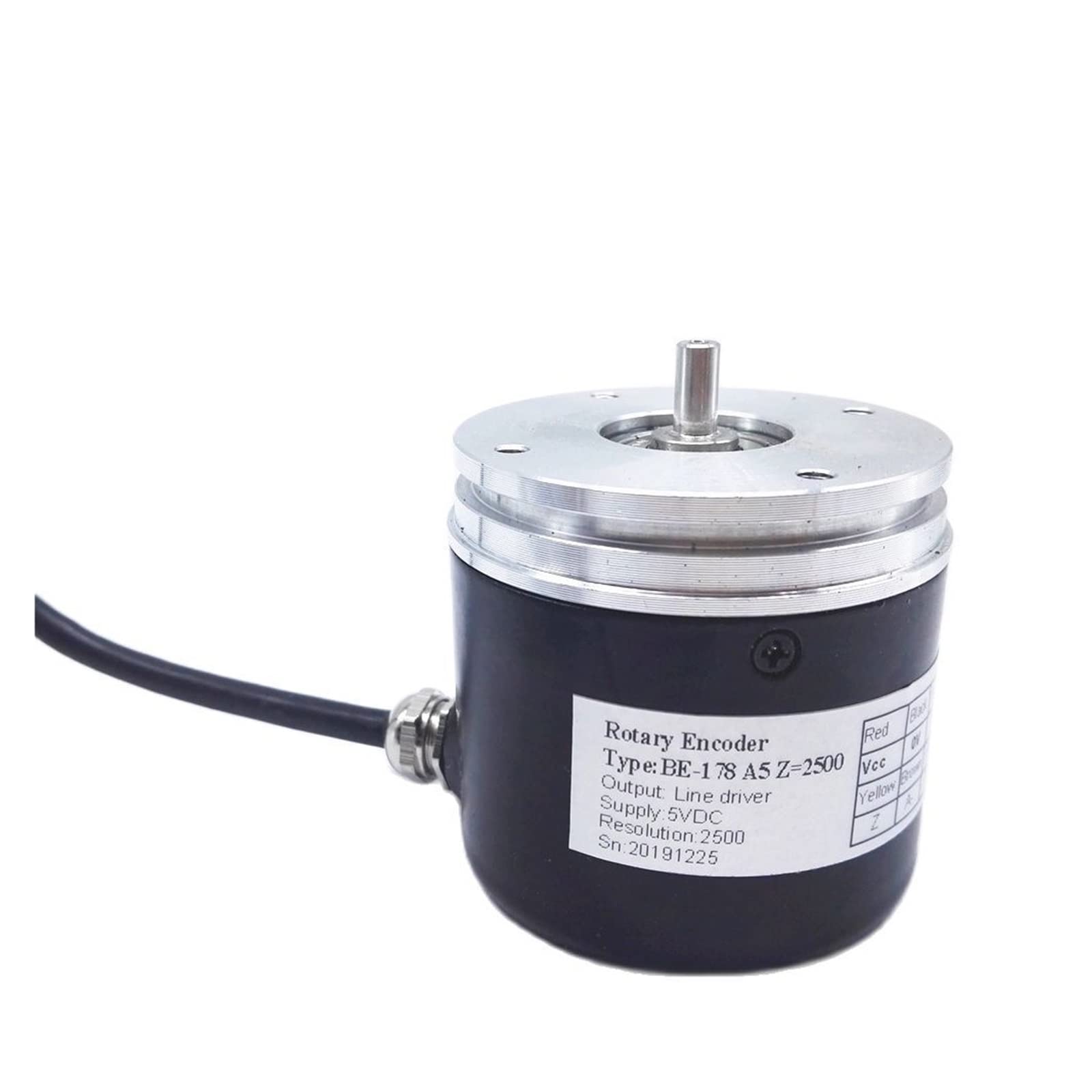 Encodeur Rotatif Photoélectrique BE-178 A5 2500 Impulsions 5mm Arbre Ligne Pilote Sortie Capteur Programmable 5V DC pour le test du programme