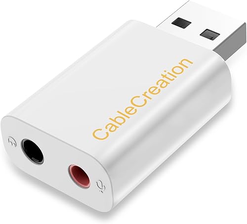 Miniatura 14 de CableCreation Tarjeta de sonido externa tipo C con conector de audio de 3.5 mm, adaptador de auriculares y micrófono USB-C compatible con MacBook