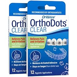 OrthoDots CLEAR – 24-Hour Protection | Sticks Better than Dental Wax | Moisture Activated Braces Wax Alternative for Pain Caused by Braces, Clear Aligner Trays, and Other Orthodontic Appliances
