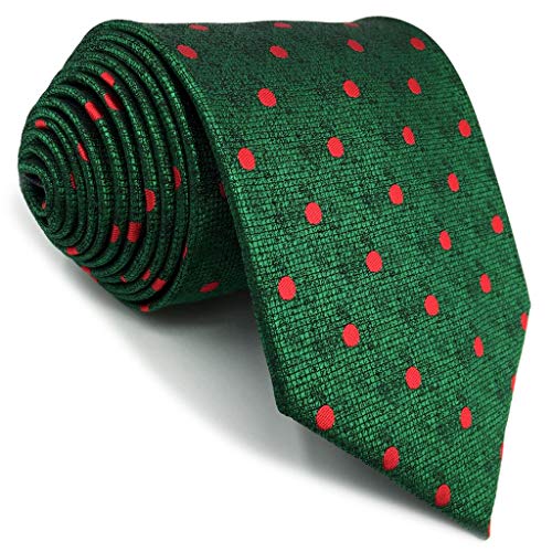 shlax&wing Hombre La Moda Seda Corbatas Para Verde Rojo Puntos Extra largo