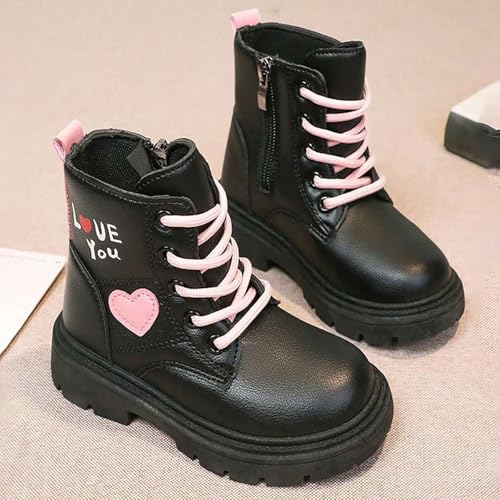 IWIHMIV Girls Ankle Boots Kids Cotton Ankle Booties with Side Zipper Low Heel Outdoor Warm Shoes for Kids4