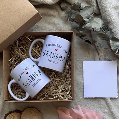 Promoted-to-Grandparents-EST-2025-Coffee-Mugs-Set-Pregnancy-Announcement-Mothers-Day-Fathers-Day-Gift-Surprise-Publicity-Mug-Gifts-Pregnancy-Reveal-New-Baby-Announcement-New-Grandma-Gift Promoted to Grandparents EST 2025 Coffee Mugs Set Pregnancy Announcement Mothers Day Fathers Day Gift Surprise Publicity Mug Gifts Pregnancy Reveal New Baby Announcement New Grandma Gift