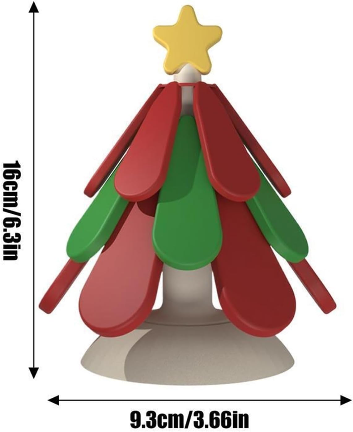 Silicone Trivets with Stand Christmas Tree Trivets Mat Foldable Silicone Pad with Bottom Suction Cups(Beige)
