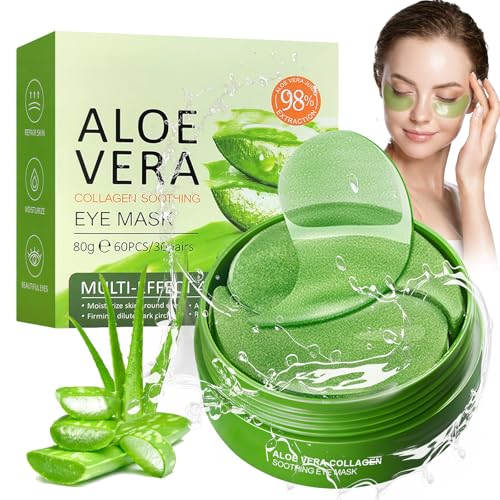 60 PièCes Patchs Yeux à L’Aloe Vera, D’Acide Hyaluronique Patch Yeux Anti Cernes, Masque Hydratant Pour Le Contour Des Yeuxs, éClaircit Cernes, Pour...