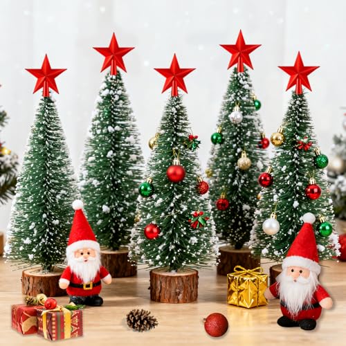 4.5cm Weihnachtsbaumspitze Klein, 3 Stück Christbaumspitze Klein, Kleine Weihnachtsbaum Stern Spitze, Mini Baumspitze Weihnachten für Klein Weihnachtsbaum Dekoration (4.5cm-Glanzfinish: Rot)