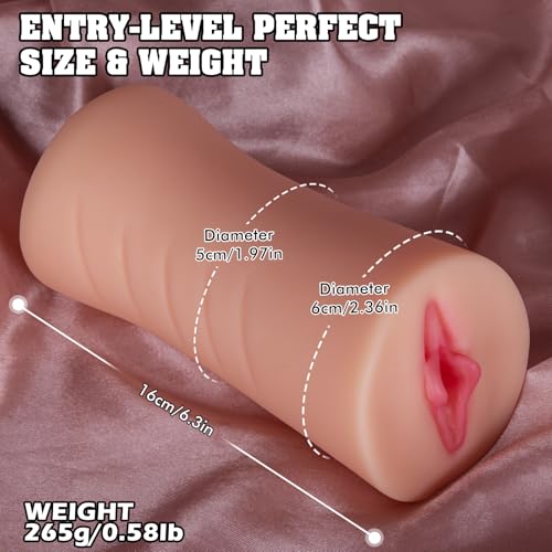 Image of Beginner Pocket Pussy Male Masturbator - Adult Sex Toys for Men Penis Stimulation,Male Blowjob Stroker Toy with 3D Realistic Textured Tight Anus & Real Mouth for Man Masturbation Pleasure