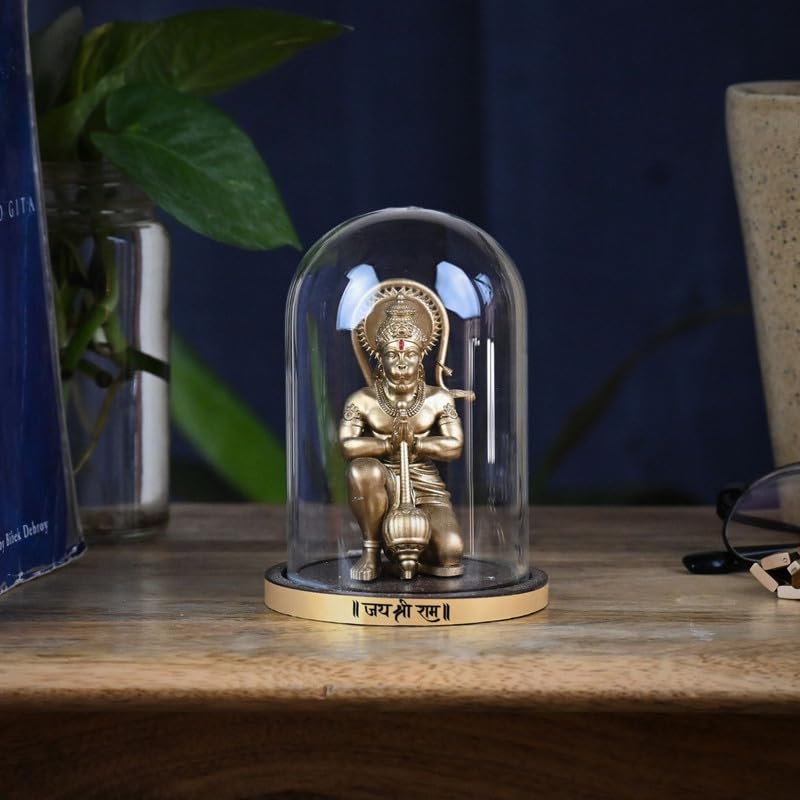 Image of Mahabali Hanuman Idol Black Look Small Divine Murti for Mandir, Car Dashboard, Home & Office | Resin Lord Hanuman Statue for Pooja, Vastu & Festival Gifting