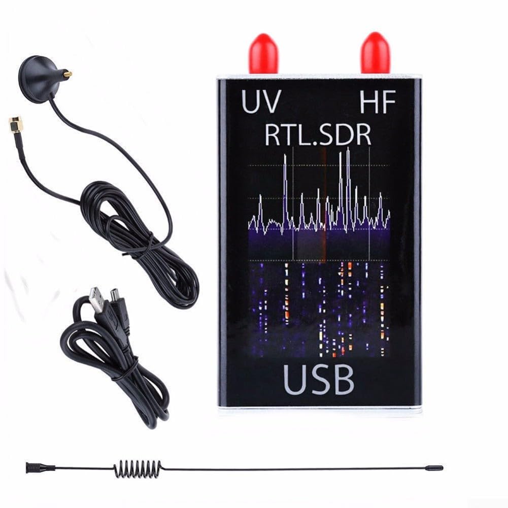 RTL-SDR R820T+8232 Ricevitore Sintonizzatore USB 100KHz-1.7GHz HF Full Con Antenna Frusta