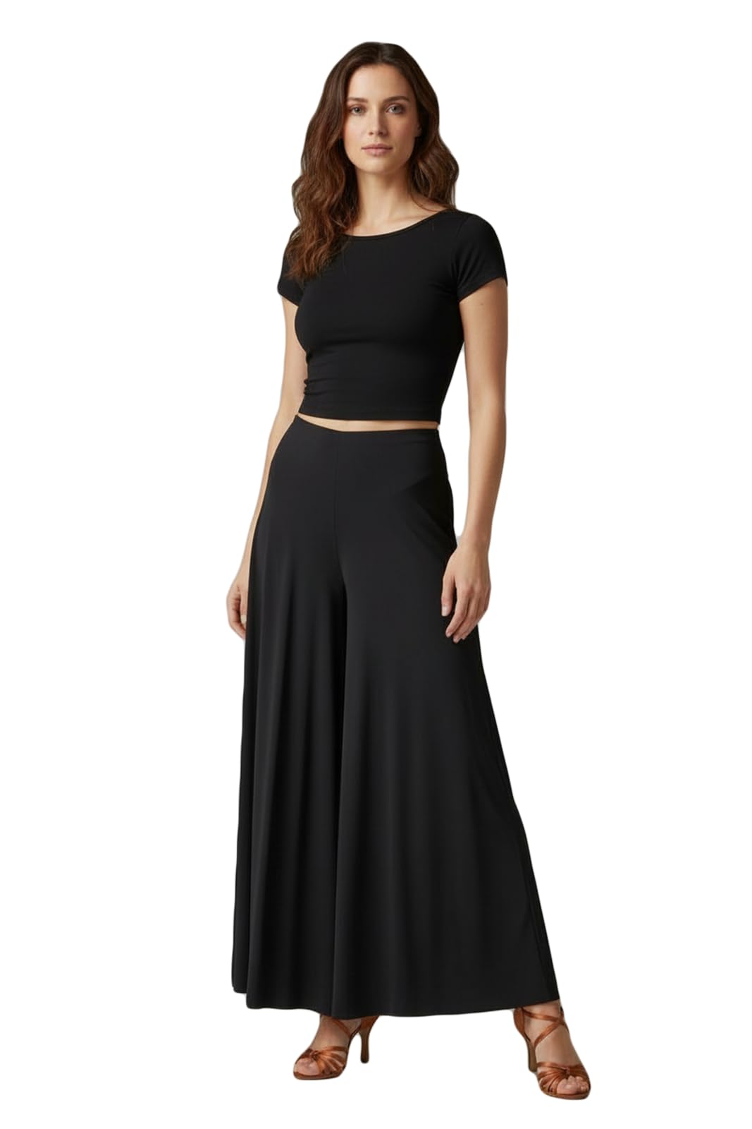 Pantagonna Donna Barcellona – Gonna Pantalone per Danza, Yoga, Pilates, Ballo da Sala e Latino Americano – Elegante e Comoda – Made in Italy – Nero o Nero/Lurex