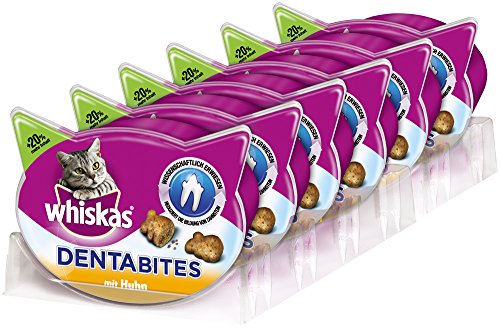 whiskas Chat Snacks knusper Poches à Dents dentabites pour la santé, Lot de 6 (6 x 50 g)