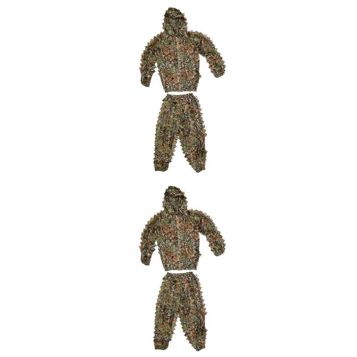 NIVAA 2Pcs Ghillie Suit Set Sniper Train Leaf Jungle Forest Woodland Camouflage-image-39