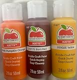 Apple Barrel Fall/Autumn Acrylic Paint Set - Pumpkin Orange, Barn Red, and Yellow (2 Ounces Each)