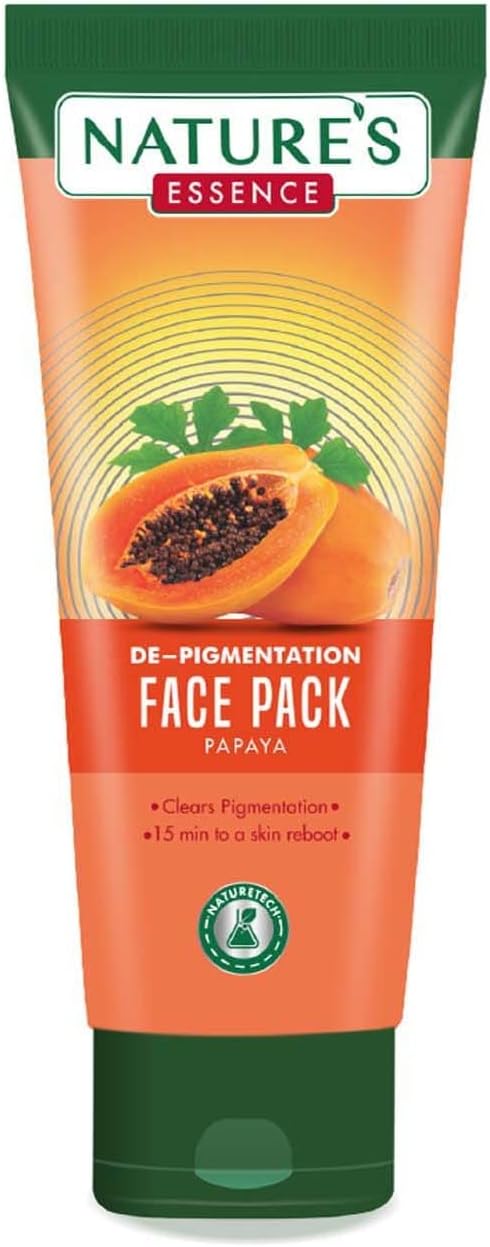 NATURES ESSENCE De-Pigmentation Papaya Face Pack For Women, Orange, 50G, 1 Count