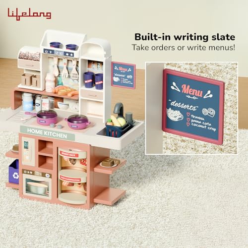 Image of Lifelong Cuppy Pretend Play Kitchen Set for Kids | 42 PCS Play Cooking Kit with Light, Music, Stove, Sink & Accessories | Educational Toy Kitchen for Boys & Girls | Home Kitchen Toy Set for Toddlers