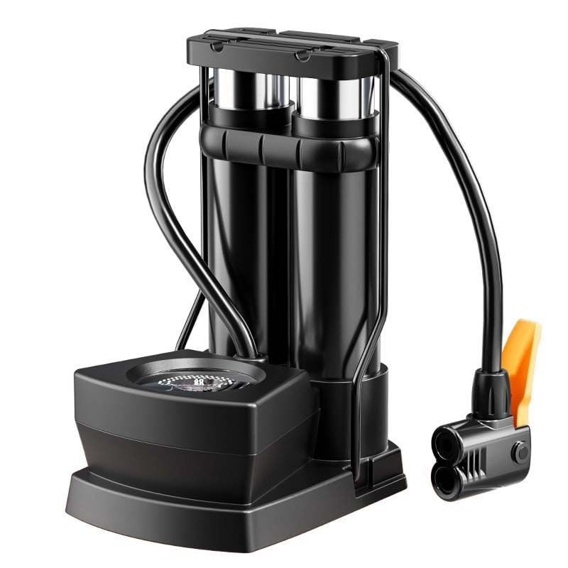 Hand Pump,Bike Pump with Gauge Bicycle air Pump Base, high-end Bicycle tire air Pump, Foot-Operated...