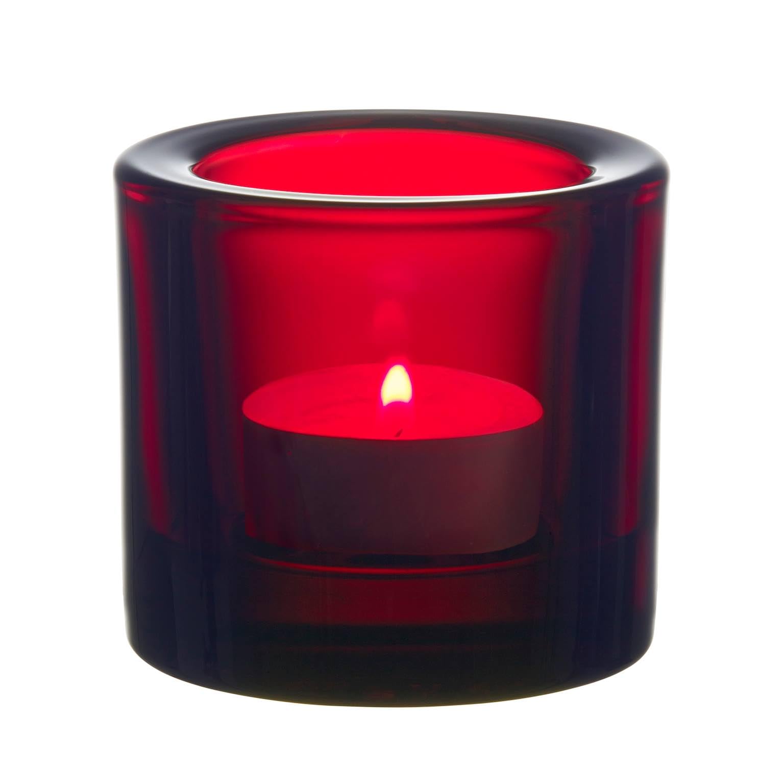 Iittala 1014352 Kivi Tealight Holder, 6 cm, Cranberry by Iittala