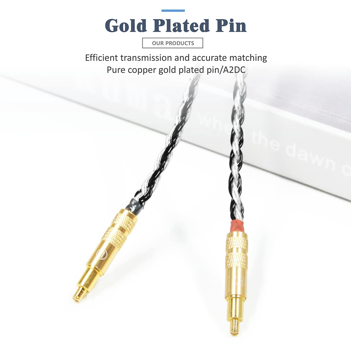 16 Strands 7N Single Crystal Copper/Silver Mixed Replacement Cables 4Pin XLR/4.4mm Balance for Audio-Technica A2DC ATH-ESW990H MSR7B ESW950 AP2000 ES770H SR9 ADX5000 (4.4mm Plug)