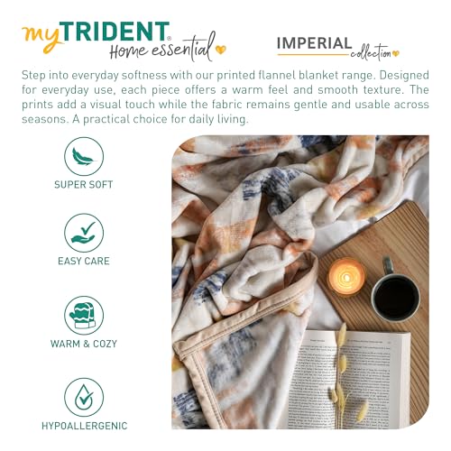 Image of MYTRIDENT Home Essential Flannel Printed Blanket for Winter Double Size (220 cm x 240 cm), 290 GSM, Logan