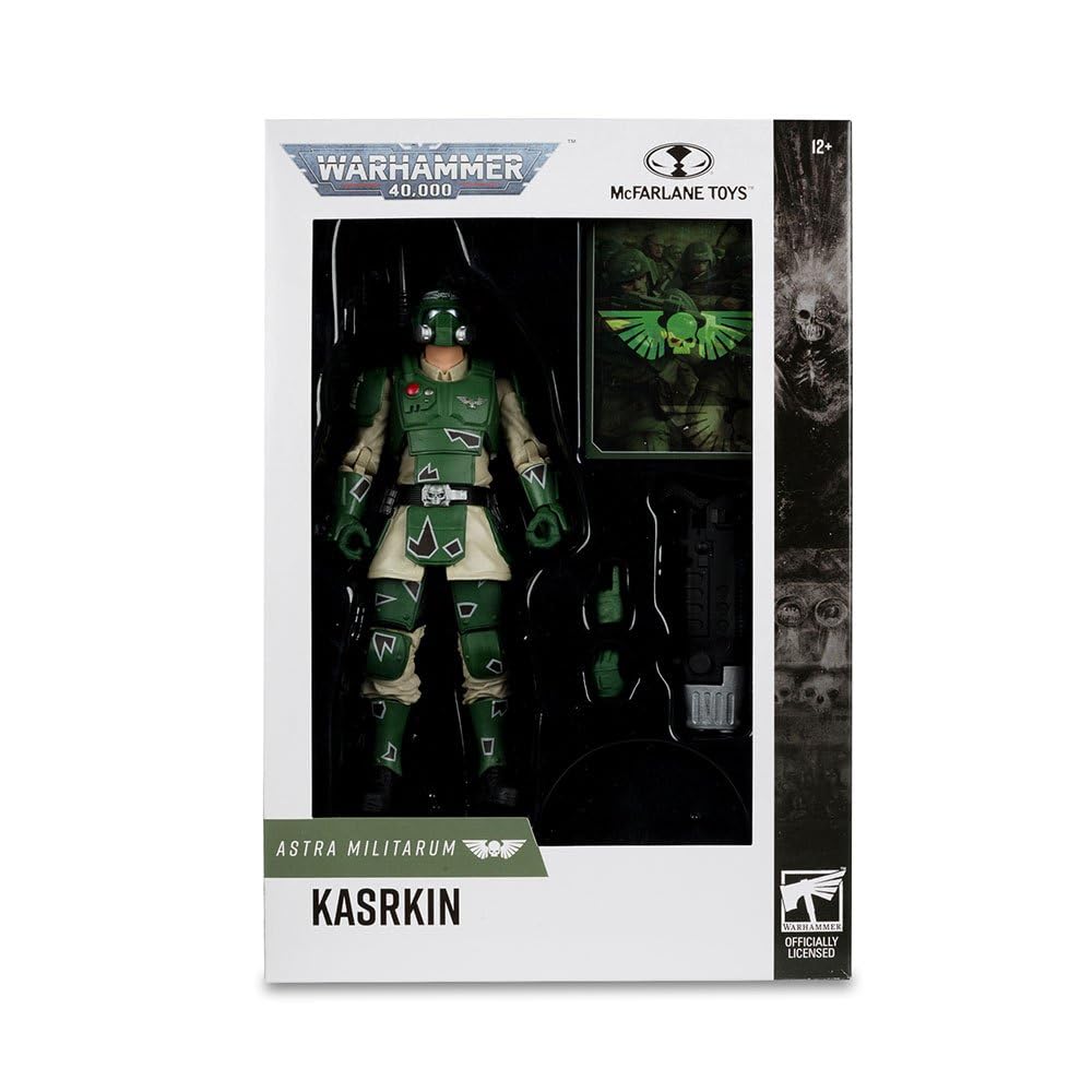 Bizak McFarlane Astra Militarum Karskin Warhammer 40000, videogioco online, scultura articolata da 18 cm con accessori, biglietto d'arte da collezione e base espositiva, (64380961)