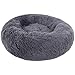BVAGSS Soft Cuscini Letti Letto per Animali Rotondo Caldo Morbido soffice Peluche Sleeping Sofa per Gatti e Cani XH034 (Diameter:100cm, Dark Grey)