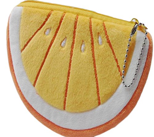 Preisvergleich Produktbild Hacoly Frucht mädchen Junge Plüsch orange Federmäppchen Student Niedlich Reißverschluss Briefpapier Pouch Pencil Case Für Studenten Beginne mit der Schule Geschenke - Gelb