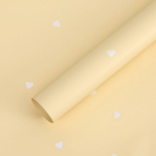 20 hojas de papel de regalo de flores de corazón de color sólido, suministros de ramo de floristería impermeables, manualidades, embalaje de regalo