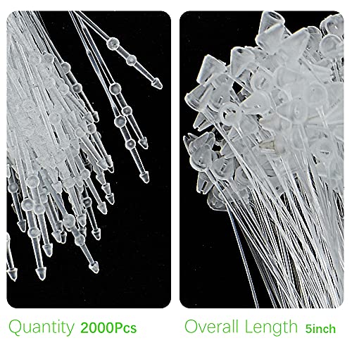 2000Pcs Plastic Fastener Hang Tag Snap Lock Pin Security Loop Clothing Price Tags Pins Easy To Tie For Retail Store (5Inch) #TOP3
