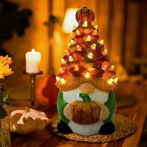 Hexagram Fall Decorations for Home, Thanksgiving Gnomes Ceramic Tree Decor - image 2