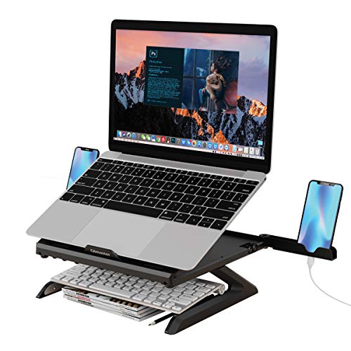 Welltop Soporte Portatil Adjustable Laptop Stand Soporte Laptop Soporte Ordenador Portátil para Macbook Pro Air, Lenovo y Otros 12-17u0094 Portatiles, Negro