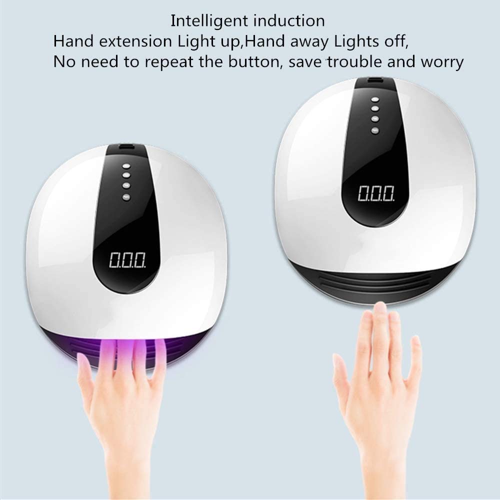 Lampe à Ongles UV 80W, sécheuse à Ongles à LED avec réglage de 4 minuterie, lumière UV pour Le Vernis à Ongles de Gel.