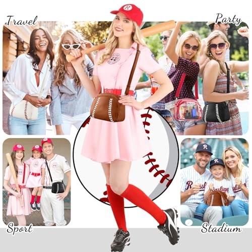 Image of XSUIOY Baseball Crossbody Purses for Women Mom Sport Small Baseball Shoulder Bag Vegan Leather Softball Handbags