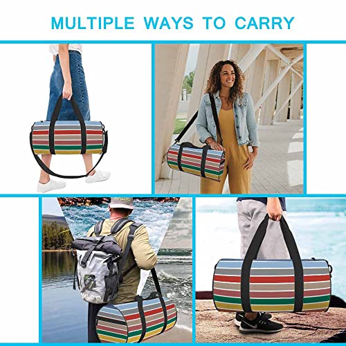 Aoyego Classic Retro Stripes Sports Duffle Bag Season Autumn-Winter Trendy Colors Space Men Women Weekender Bag For Traveling Tote Gym Bag Shoulder Overnight Bag #TOP4