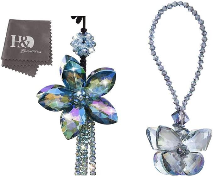 H&D HYALINE & DORA Colgantes de cristal para llave de coche, espejo colgante, regalo