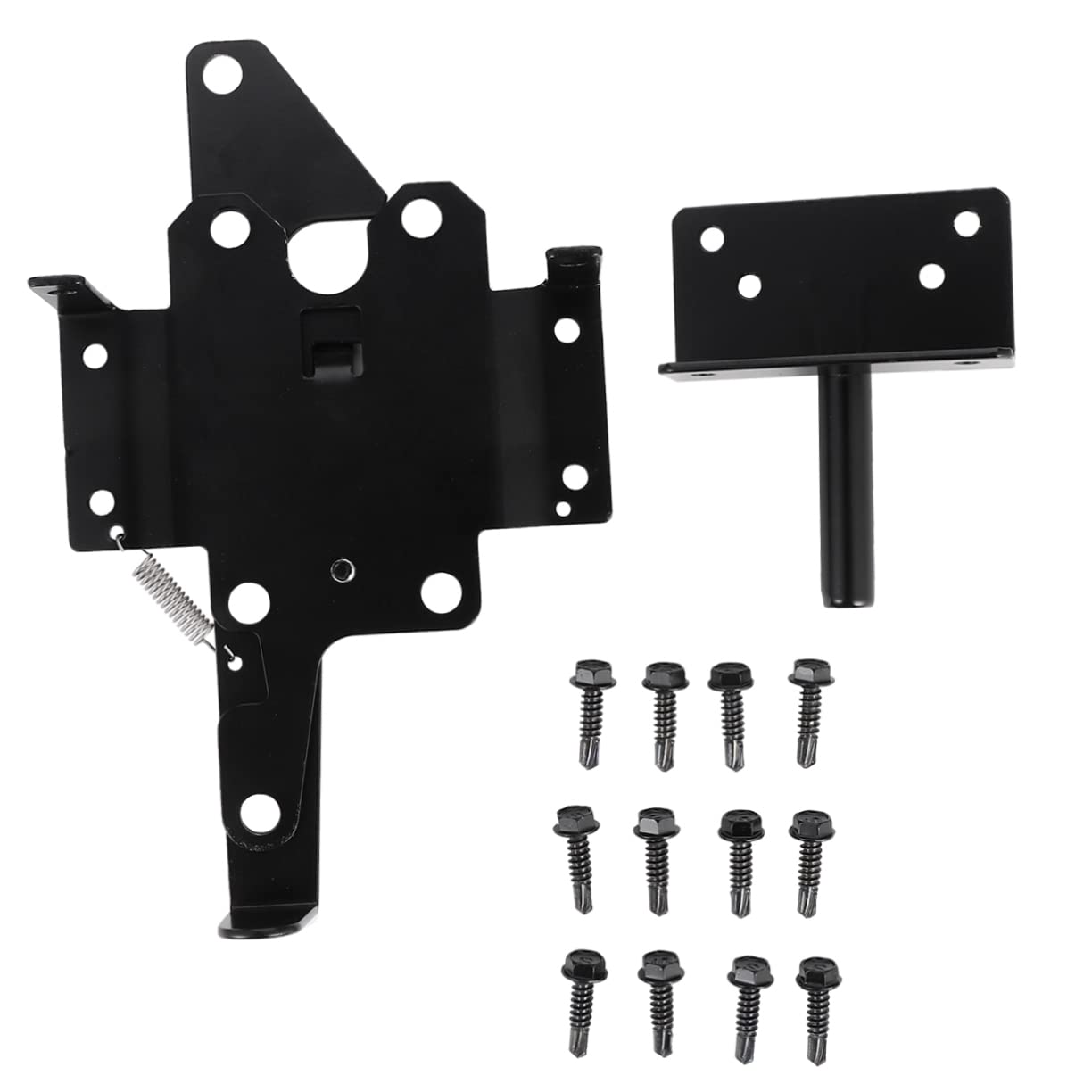 Loquet de Portail Autobloquant Noir pour Montage sur Poteau