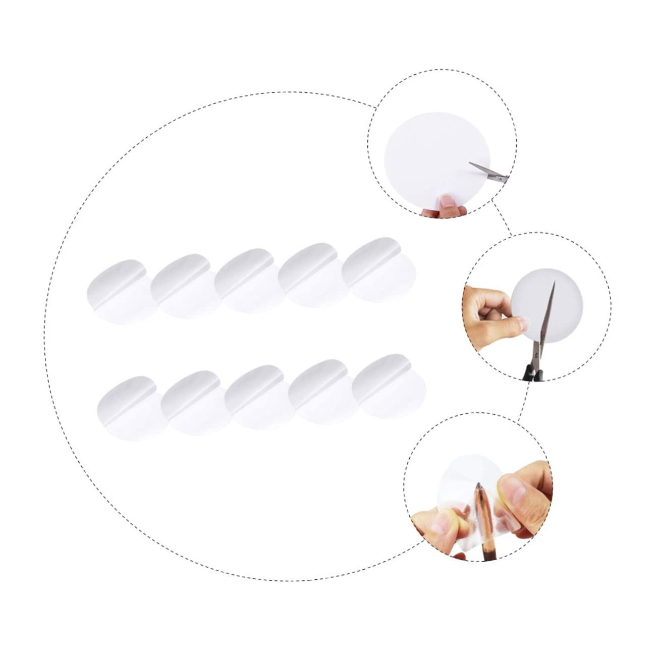 VANZACK Inflatable Pool Patch Kit 10pcs Sturdy Repair Patch for Swim Ring Air Mattress Tent Raincoat PVC Material