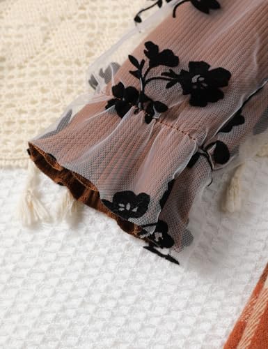 Image of Toddler Girl Clothes Girls Outfits Flare-lace Sleeve Top and Plaid Skirt Dress Fall Winter 2Pcs Girls Clothes 5-12T