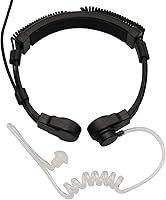 Vista 5 de Micrófono de garganta flexible Tubo acústico Covert Tactical Walkie Talkies Auricular con dedo PTT es compatible con Motorola CP200 CP200D BPR40